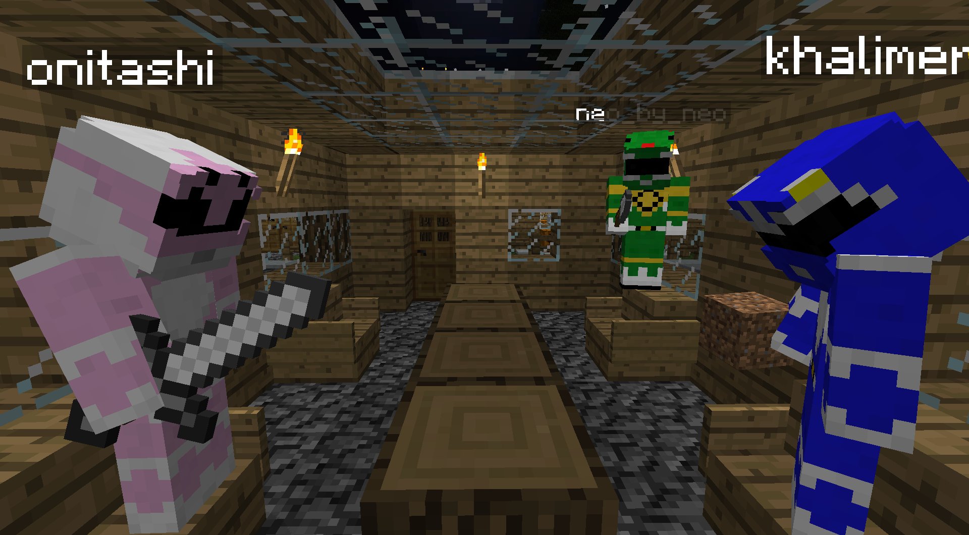 De pauvres Rangers se demandant comment éteindre l'incendie grandissant Neo Onitashi et Khalimerot se demandant comment arrêter l'incendie